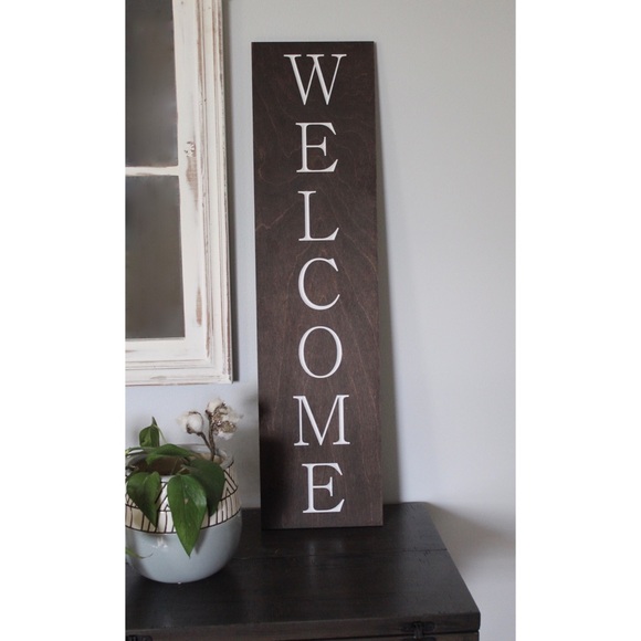 Other - Dark Wood Engraved Welcome Sign